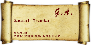 Gacsal Aranka névjegykártya