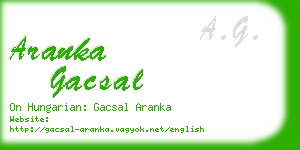 aranka gacsal business card